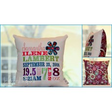 Daisy - Birth Announcement Pillow